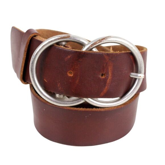 Urban Outfitters BROWN REAL LEATHER 1.5"Wd DRESS CASUAL CLASSIC BELT Sz S (M22 - Picture 2 of 13
